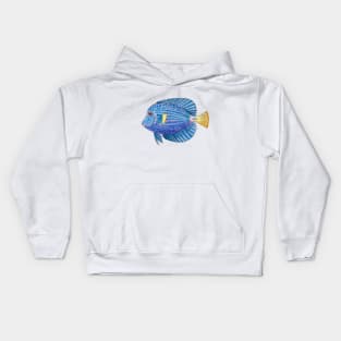 Aquarium Purple Tang Fish in Watercolor Kids Hoodie